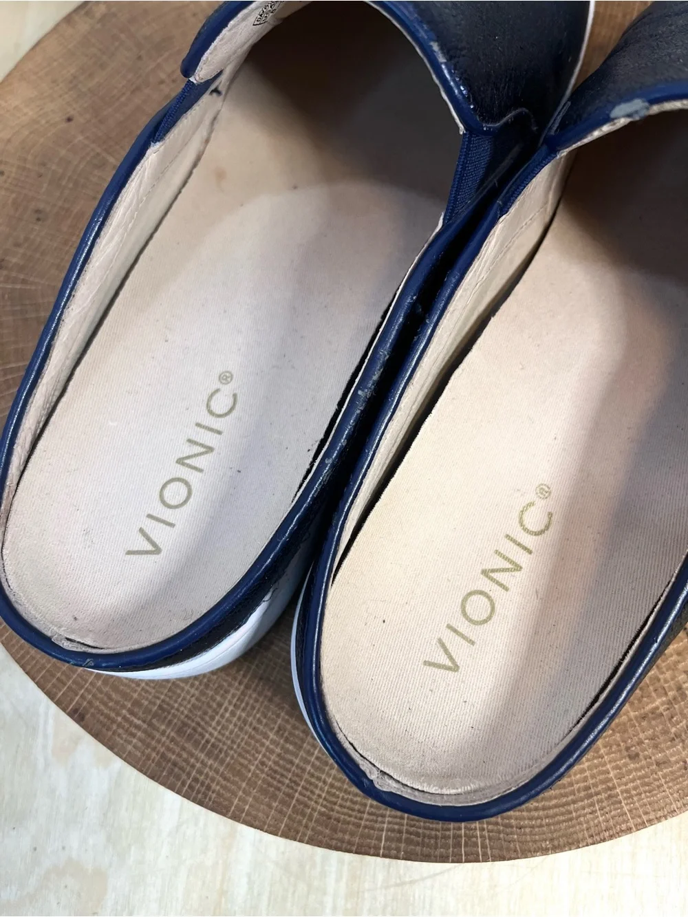 Vionic Splendid Dakota Metallic Navy Blue Slip On Sneaker Mule Shoes Size 8 - Picture 7 of 16